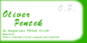 oliver pentek business card